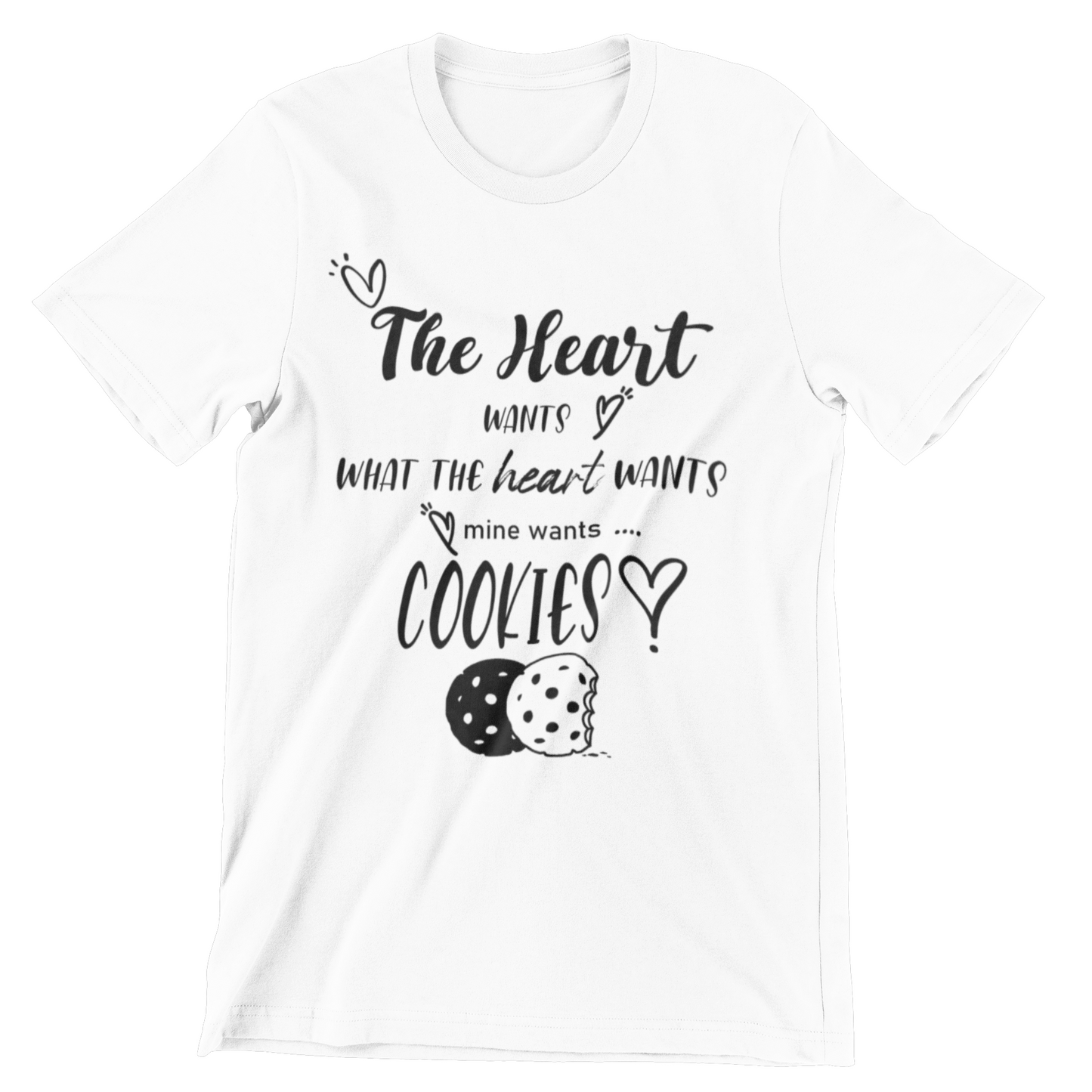 Heart Wants Cookies Crew Neck T-Shirt