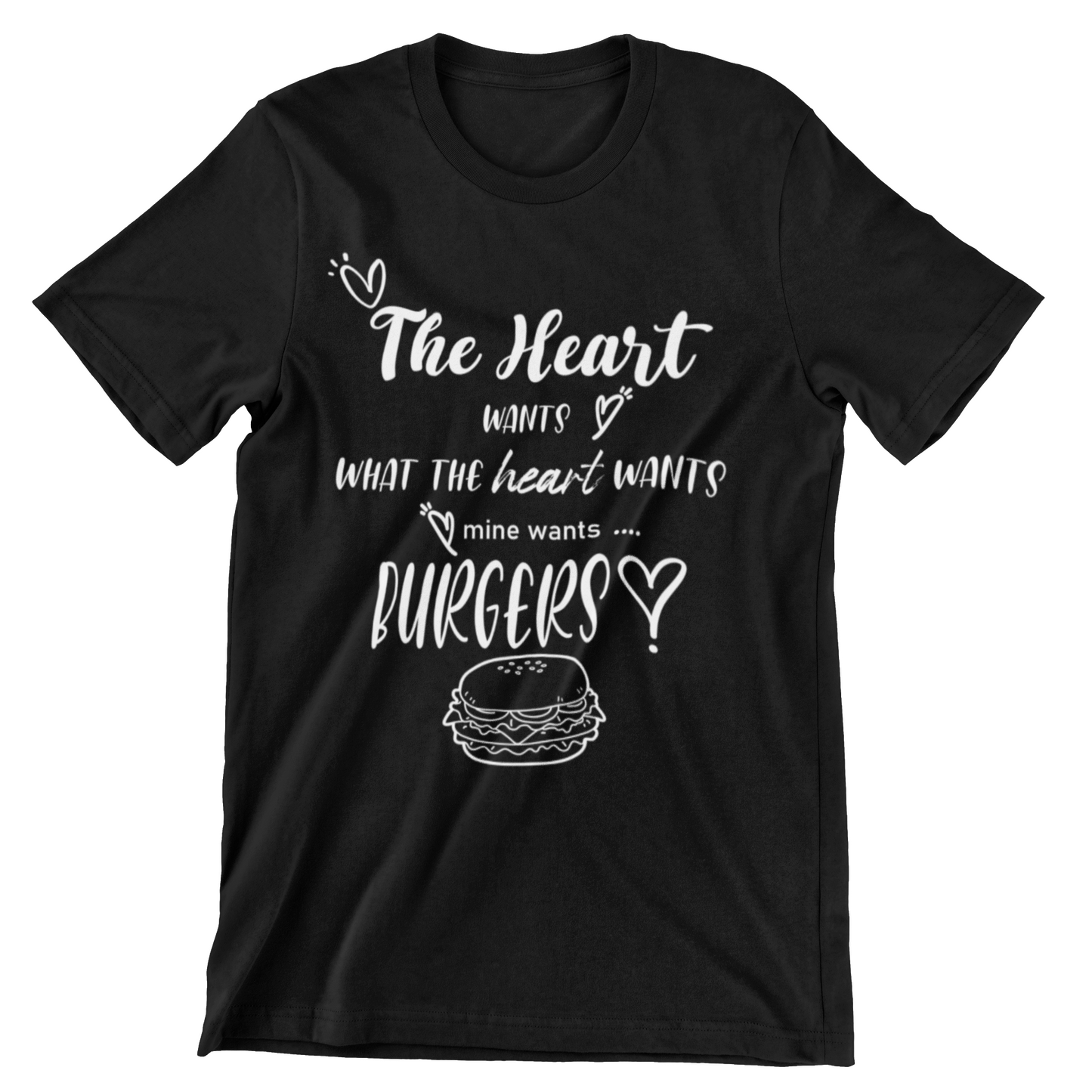 Heart Wants Burgers Crew Neck T-Shirt