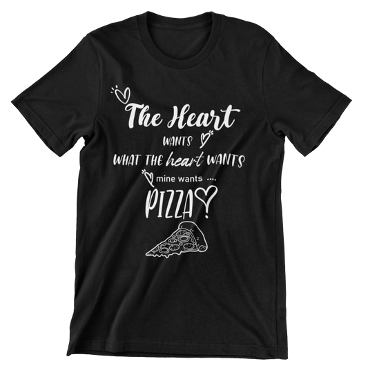 Heart Wants Pizza Crew Neck T-Shirt