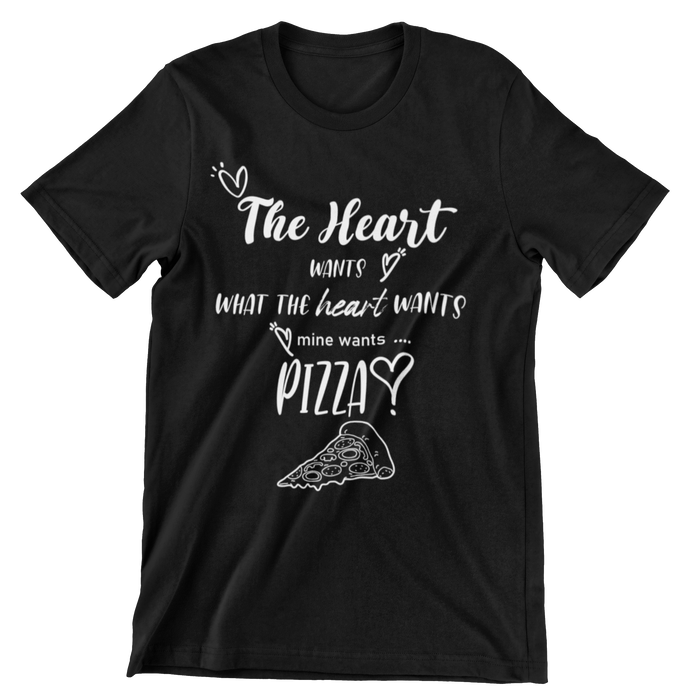 Heart Wants Pizza Crew Neck T-Shirt