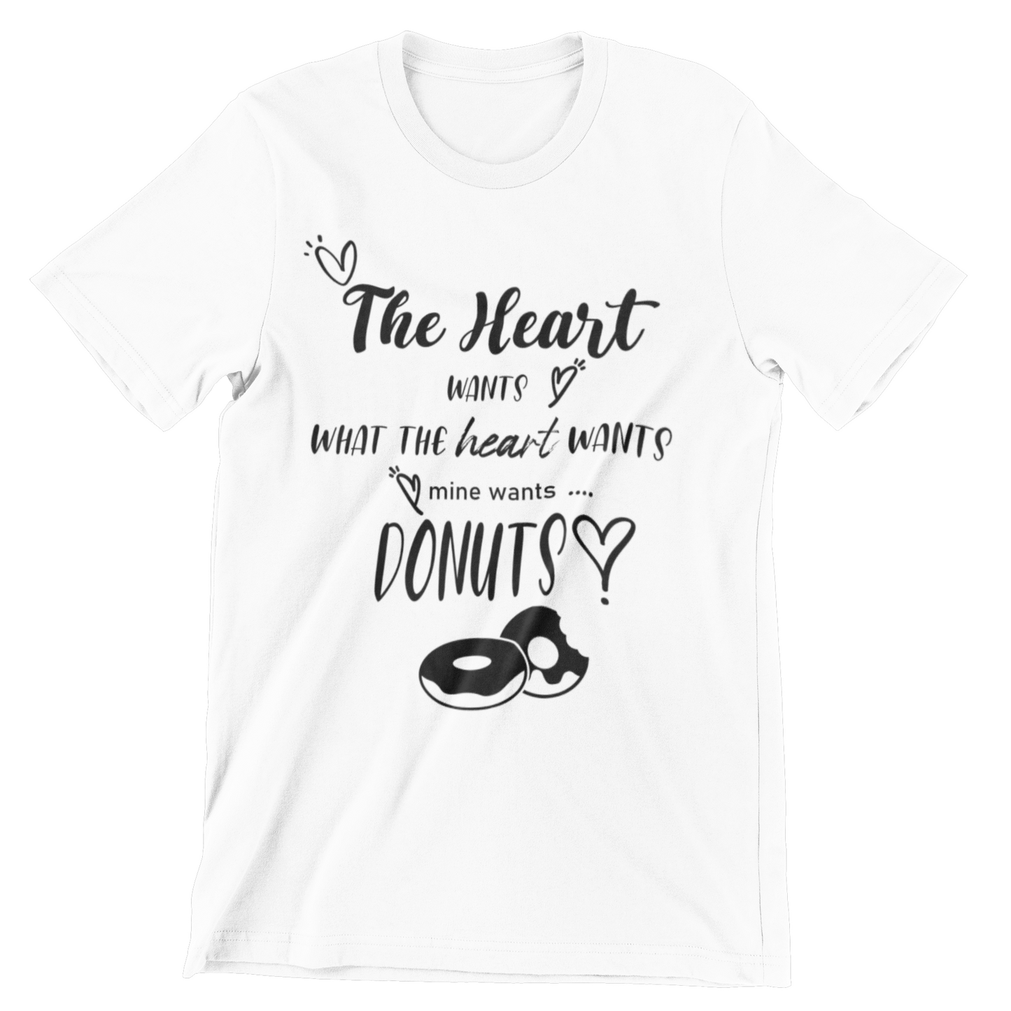 Heart Wants Donuts Crew Neck T-Shirt