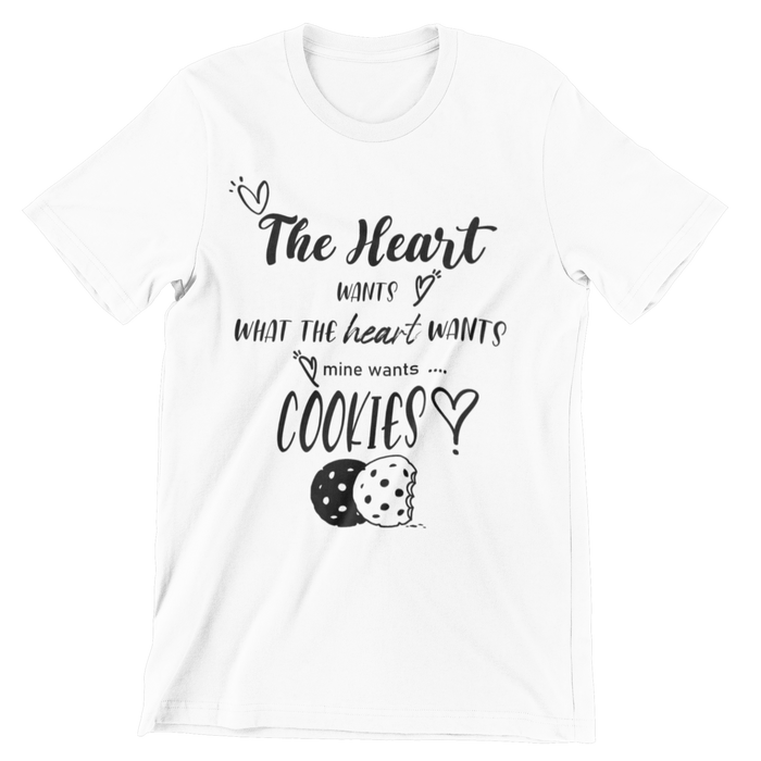 Heart Wants Cookies Crew Neck T-Shirt