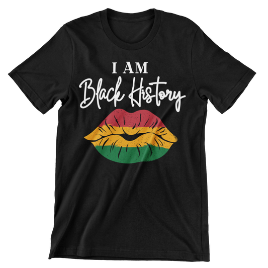 I Am Black History Kiss Crew Neck T-Shirt